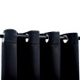 Cortinas opacas con anillas de metal 2 uds negro 140x225 cm