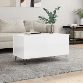 Couchtisch aus glänzend weißem Sperrholz, 90 x 44,5 x 45 cm von , Couchtisch - Ref: Foro24-830974, Preis: 72,81 €, Rabatt: %