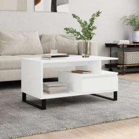 Mesa de centro madera contrachapada blanca 90x49x45 cm de , Mesas de centro - Ref: Foro24-831028, Precio: 73,17 €, Descuento: %