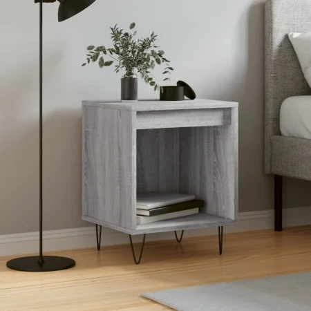 Mesita de noche madera de ingeniería gris Sonoma 40x35x50 cm de , Mesitas de noche - Ref: Foro24-830728, Precio: 33,66 €, Des...