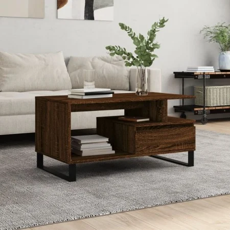 Brown oak plywood coffee table 90x49x45 cm by , Coffee table - Ref: Foro24-831035, Price: 64,47 €, Discount: %