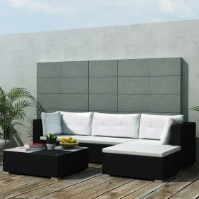 5-piece garden furniture set and black synthetic rattan cushions by vidaXL, Garden sets - Ref: Foro24-41872, Price: 518,74 €,...