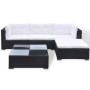 5-piece garden furniture set and black synthetic rattan cushions by vidaXL, Garden sets - Ref: Foro24-41872, Price: 491,01 €,...