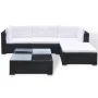 5-piece garden furniture set and black synthetic rattan cushions by vidaXL, Garden sets - Ref: Foro24-41872, Price: 518,74 €,...