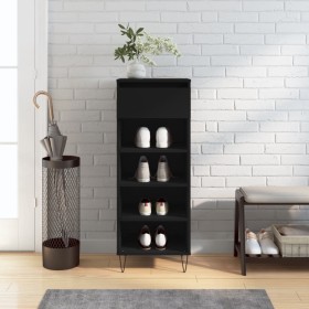Black plywood shoe cabinet 40x36x105 cm by , Shoe racks and shoe organizers - Ref: Foro24-831461, Price: 42,47 €, Discount: %
