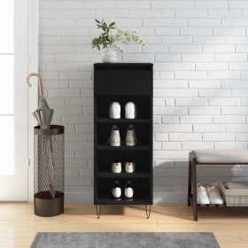 Black plywood shoe cabinet 40x36x105 cm by , Shoe racks and shoe organizers - Ref: Foro24-831461, Price: 42,24 €, Discount: %