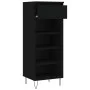 Black plywood shoe cabinet 40x36x105 cm by , Shoe racks and shoe organizers - Ref: Foro24-831461, Price: 42,24 €, Discount: %