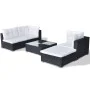 5-piece garden furniture set and black synthetic rattan cushions by vidaXL, Garden sets - Ref: Foro24-41872, Price: 518,74 €,...