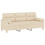 3-seater sofa with cream fabric cushions 180 cm by , Sofas - Ref: Foro24-3200831, Price: 275,94 €, Discount: %