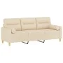 3-seater sofa with cream fabric cushions 180 cm by , Sofas - Ref: Foro24-3200831, Price: 271,69 €, Discount: %