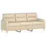 3-seater sofa with cream fabric cushions 180 cm by , Sofas - Ref: Foro24-3200831, Price: 275,94 €, Discount: %