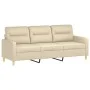 3-seater sofa with cream fabric cushions 180 cm by , Sofas - Ref: Foro24-3200831, Price: 271,69 €, Discount: %