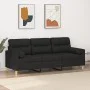 3-seater sofa with black fabric cushions 180 cm by , Sofas - Ref: Foro24-3200833, Price: 277,33 €, Discount: %