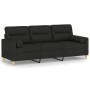 3-seater sofa with black fabric cushions 180 cm by , Sofas - Ref: Foro24-3200833, Price: 319,65 €, Discount: %