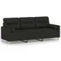 3-seater sofa with black fabric cushions 180 cm by , Sofas - Ref: Foro24-3200833, Price: 277,33 €, Discount: %