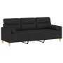 3-seater sofa with black fabric cushions 180 cm by , Sofas - Ref: Foro24-3200833, Price: 319,65 €, Discount: %