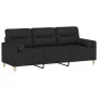 3-seater sofa with black fabric cushions 180 cm by , Sofas - Ref: Foro24-3200833, Price: 277,33 €, Discount: %