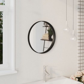 Black wall mirror 40 cm by , Mirrors - Ref: Foro24-322293, Price: 41,47 €, Discount: %