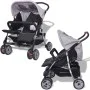 Gray and black steel twin stroller by vidaXL, Baby strollers - Ref: Foro24-10110, Price: 199,57 €, Discount: %