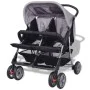 Gray and black steel twin stroller by vidaXL, Baby strollers - Ref: Foro24-10110, Price: 199,57 €, Discount: %