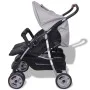 Gray and black steel twin stroller by vidaXL, Baby strollers - Ref: Foro24-10110, Price: 199,57 €, Discount: %