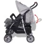 Gray and black steel twin stroller by vidaXL, Baby strollers - Ref: Foro24-10110, Price: 199,57 €, Discount: %