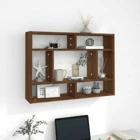 Brown oak engineered wood wall shelf 75x16x55 cm by , Shelves and shelves - Ref: Foro24-815845, Price: 33,53 €, Discount: %