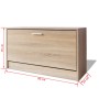 Banco zapatero de color roble 80x24x45 cm de vidaXL, Zapateros y organizadores de calzado - Ref: Foro24-243049, Precio: 62,65...