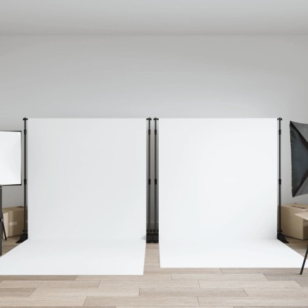 Hintergrundständer 2 Stück aus schwarzem Stahl 254x243 cm von , Studiomontagen - Ref: Foro24-3187466, Preis: 205,62 €, Rabatt: %