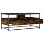 Smoked oak engineered wood coffee table 100x51x45 cm by , Coffee table - Ref: Foro24-835286, Price: 76,69 €, Discount: %