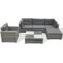 6-teiliges Gartenmöbel-Set und graue synthetische Rattankissen von vidaXL, Gartensets - Ref: Foro24-41879, Preis: 682,34 €, R...