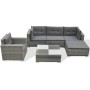 6-teiliges Gartenmöbel-Set und graue synthetische Rattankissen von vidaXL, Gartensets - Ref: Foro24-41879, Preis: 617,38 €, R...