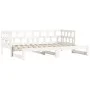 Trundle sofa bed solid white pine wood 90x190 cm by , Beds and slatted bases - Ref: Foro24-836211, Price: 189,14 €, Discount: %