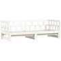 Ausziehbares Schlafsofa aus massivem weißem Kiefernholz, 90 x 190 cm von , Betten und Lattenroste - Ref: Foro24-836211, Preis...