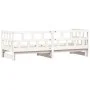 Trundle sofa bed solid white pine wood 90x190 cm by , Beds and slatted bases - Ref: Foro24-836211, Price: 189,14 €, Discount: %