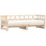 Trundle sofa bed solid pine wood 80x200 cm by , Beds and slatted bases - Ref: Foro24-836207, Price: 154,36 €, Discount: %