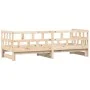 Trundle sofa bed solid pine wood 80x200 cm by , Beds and slatted bases - Ref: Foro24-836207, Price: 154,36 €, Discount: %