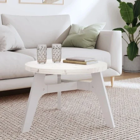 Runde Tischplatte aus massivem weißem Kiefernholz Ø60x3 cm von , Tischplatten - Ref: Foro24-833665, Preis: 43,16 €, Rabatt: %