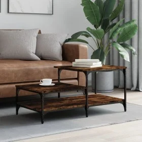 Smoked oak engineered wood coffee table 100x50.5x45cm by , Coffee table - Ref: Foro24-835381, Price: 41,06 €, Discount: %