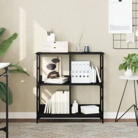 Black engineered wood shelf 78.5x33x82 cm by , Bookcases and shelves - Ref: Foro24-835244, Price: 52,04 €, Discount: %