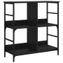 Black engineered wood shelf 78.5x33x82 cm by , Bookcases and shelves - Ref: Foro24-835244, Price: 52,04 €, Discount: %