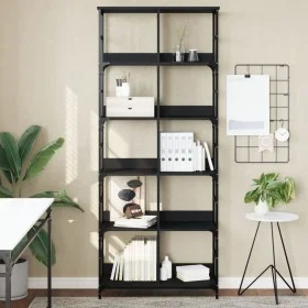 Black engineered wood shelf 78.5x33x188.5 cm by , Bookcases and shelves - Ref: Foro24-835259, Price: 98,01 €, Discount: %