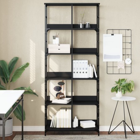 Schwarzes Holzwerkstoffregal 78,5 x 33 x 188,5 cm von , Bücherregale und Regale - Ref: Foro24-835259, Preis: 99,22 €, Rabatt: %
