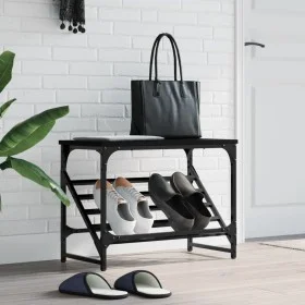 Black engineered wood shoe cabinet 60x30x45 cm by , Shoe racks and shoe organizers - Ref: Foro24-833413, Price: 36,03 €, Disc...