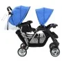 Blau-schwarzer Tandem-Kinderwagen aus Stahl für 2 Kinder von vidaXL, Kinderwagen - Ref: Foro24-10112, Preis: 207,20 €, Rabatt: %