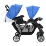 Blau-schwarzer Tandem-Kinderwagen aus Stahl für 2 Kinder von vidaXL, Kinderwagen - Ref: Foro24-10112, Preis: 202,69 €, Rabatt: %