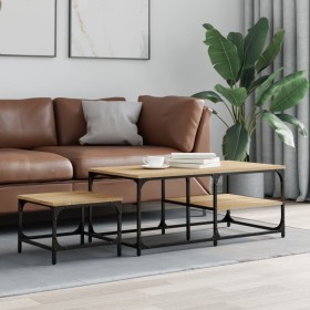 Stapelbare Couchtische 2 Stück aus Holzwerkstoff Sonoma-Eiche von , Couchtisch - Ref: Foro24-835395, Preis: 55,89 €, Rabatt: %