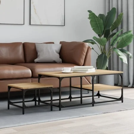 Stackable coffee tables 2 pieces engineered wood Sonoma oak by , Coffee table - Ref: Foro24-835395, Price: 55,35 €, Discount: %