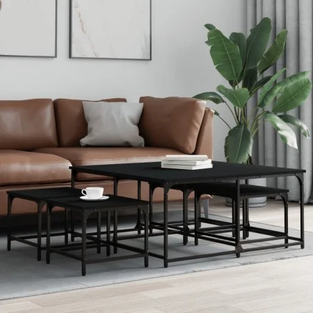 Stackable coffee tables 5 pieces black engineered wood by , Coffee table - Ref: Foro24-835334, Price: 80,74 €, Discount: %
