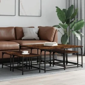 Stapelbare Couchtische, 5 Stück, Holzwerkstoff, Raucheiche von , Couchtisch - Ref: Foro24-835336, Preis: 77,23 €, Rabatt: %